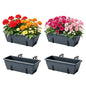 OYEAL Deck Railing Planter Boxes 4 Pack Hanging Window Flower Boxes Outdoor - color: Grey & Black