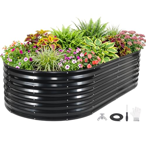 24" Tall Galvanized Raised Garden Bed Outdoor, 8x4x2ft, Grey - color: Gray, size: 8×4×2ft (1 Pack)