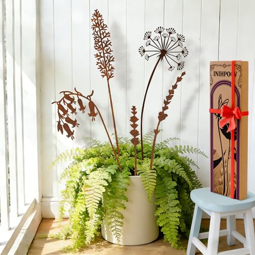 5-Pack Rust-Finish Wildflower Garden Stakes - style: Wildflower Mix Set