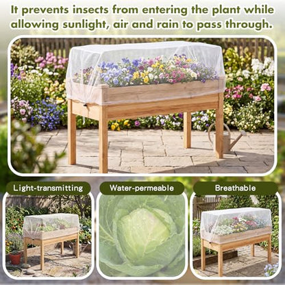 Woanger 3 Pack Garden Netting for Raised Beds 37.4 x 19.69 x 19.69 Inch Rectangular Mesh Plant Covers with Drawstring for Garden Raised Bed Bird Netting Pest Barrier Screen for Protecting Vegetable - size: 3 x 2 x 2 ft