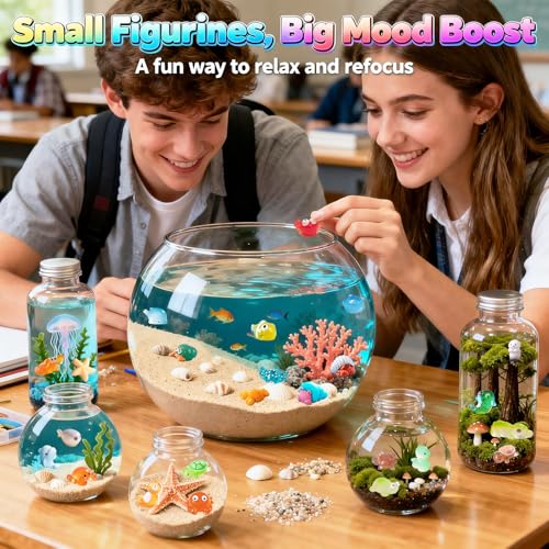 Zerobe Miniature Resin Animal Sets: Tiny Collectible Figurine Bulk Pack (Ocean Animals) - color: Ocean Animals