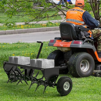 48in Tow Behind Plug Aerator w/32 Galvanized Coring Knives, Universal Hitch