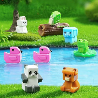 EMiEN 8 Pcs Mini Animals Pixel Square Animal Miniature Ornament Kits - color: 8 Pcs Mini Animals Pixel Square