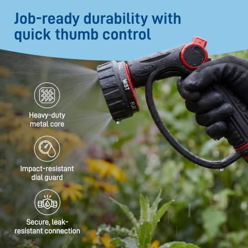 Orbit 58993 7-Pattern Watering Nozzle with Thumb Control, Black - size: 7-Pattern, style: Thumb Control