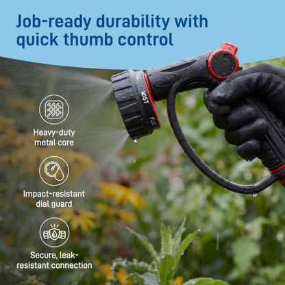 Orbit 58993 7-Pattern Watering Nozzle with Thumb Control, Black - size: 7-Pattern, style: Thumb Control