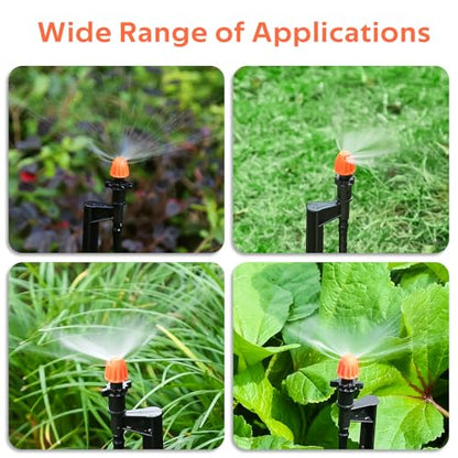 180 Degree Irrigation Sprinkler Heads: Drip Emitters with 12 Inch Stake - color: 10pcs 180° Micro Sprinkler Heads
