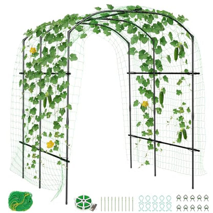 SUNYRISY Garden Arch Trellis for Climbing Plants Outdoor 87" x 71" x 75" - size: 87"H x 71"L x 75"W