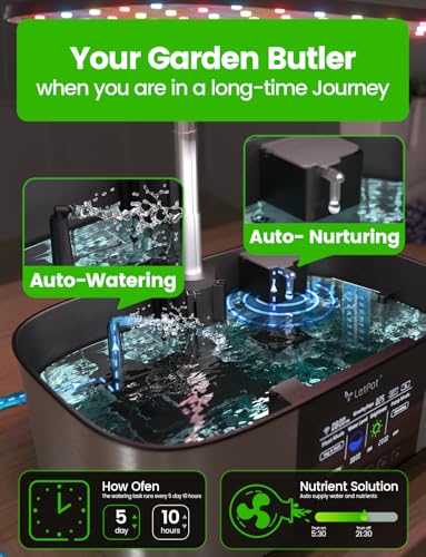LETPOT LPH-Max 21-Pod Hydroponic Growing System Kits, Smart Indoor Garden with APP & WiFi Control, Auto Watering & Nutrient Supply, 36W Full Spectrum LED Grow Light, 7.5L Tank, Up to 30" Height - size: 21 Pods