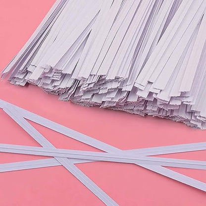 Easytle 1200 Pcs 5" White Paper Twist Ties Bread Ties White Twist Ties Twisty-Ties Bag Ties Twist Ties for Bags Bread Wire Ties Twist Tie for Party Cello Candy Bread Coffee Bags Cake Pops (Pack of 3) - size: 1200 Pcs (Pack of 3)