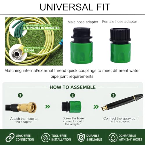 High Pressure Hose Nozzle, Quick Connect Fits US Garden Hoses