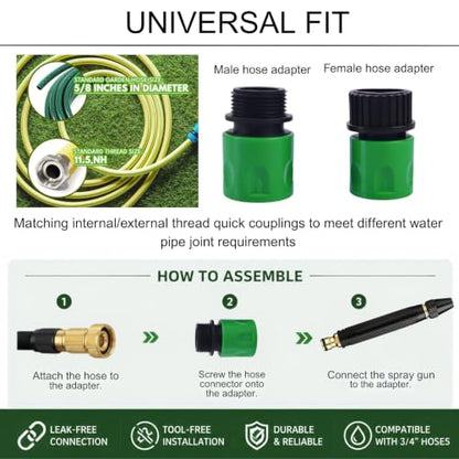 High Pressure Hose Nozzle, Quick Connect Fits US Garden Hoses