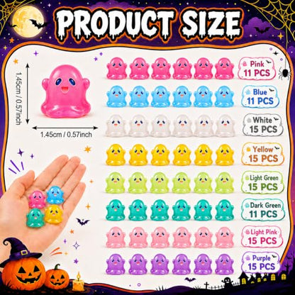 108 Pcs Halloween Luminous Mini Resin Ghost Figurines - color: Halloween-108pc