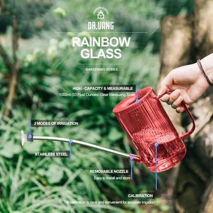 Small Watering Can Indoor Plants with Long Spout (1L, Red) - color: Red