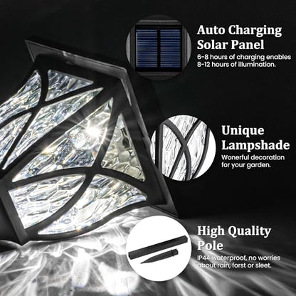 GIGALUMI 8 Pack Solar Lights Outdoor Waterproof, LED Solar Garden Lights - color: Cold White, size: 8 Pack