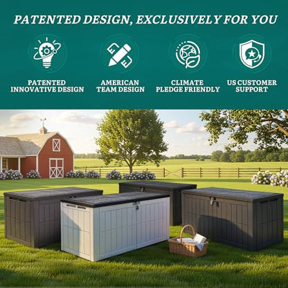 YITAHOME 110 Gallon Outdoor Deck Box - color: Black, size: 110 Gallon
