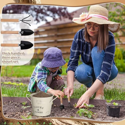 Tarpop 7 Pcs Garden Tool Set Plant Whisperer Apron Cap Gloves Tools, Brown - color: Brown