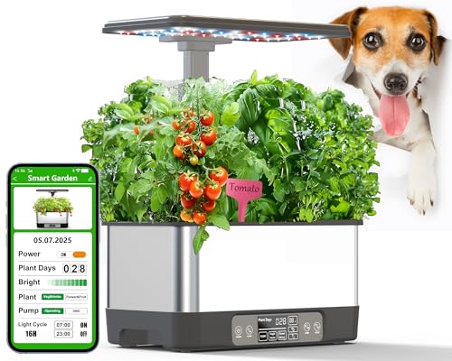 Hydroponics Growing System,Smart Indoor Herb Garden with Grow Light,8 Pods