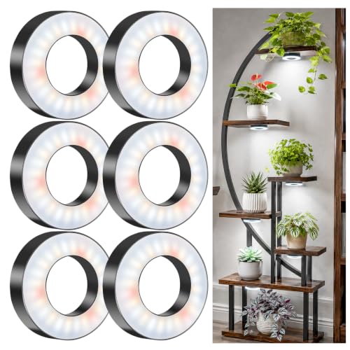 Kullsinss 3.5" Grow Lights for Indoor Plants, 36W Full Spectrum Plant Light - size: 6-Head/Black