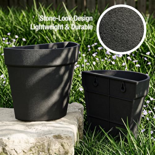 Asnext 2 Pack Indoor Wall Planter, 7.5 Inch Wall Hanging Planter, Black - color: Black