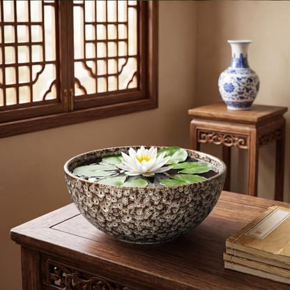Bonsai Pots 10 Inch, Ceramic Succulent Pots, White Leopard - color: White Leopard-1, size: 10 Inch