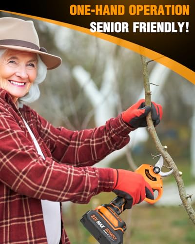 Electric Pruning Shears, 1.5"-2.05" Cut, Cordless Clippers for Gardening