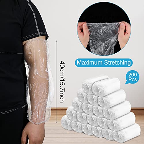 Yinder 200 Pcs Plastic Disposable Sleeves Arm Protectors Bulk - color: Clear