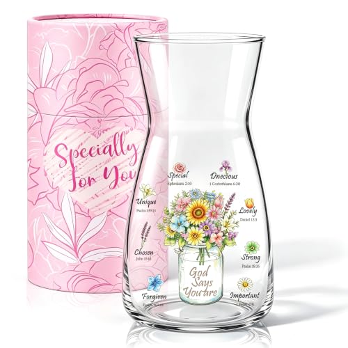 Christian Gifts for Women Flower Vase Home Living Room Decor Aesthetic - color: God Says You Are