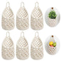 6 Pack Macrame Plant Hangers, Small Hanging Planters for up to 5 Inch Pot - color: Beige