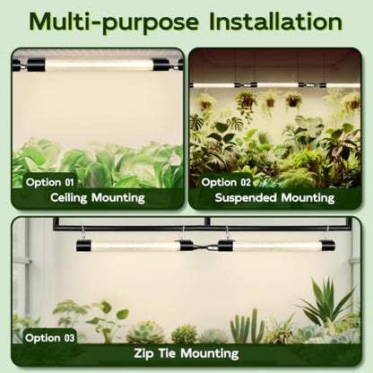 Hlite LED Grow Light 16 inch, Hanging Full Spectrum Linkable 2 Pack - color: Yellow, size: 16 inch-2 Pack&Timer