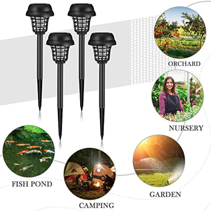 Qualirey 4 Bug Zapper, Plastic,Retro Black Exterior,Purple, White Light - color: Retro Black Exterior,Purple, White Light