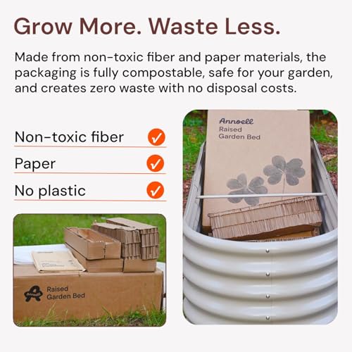 6x2x1.5 ft Galvanized Raised Garden Bed, 18" Tall Metal Planter Box - color: Beige, size: 6x2x1.5ft