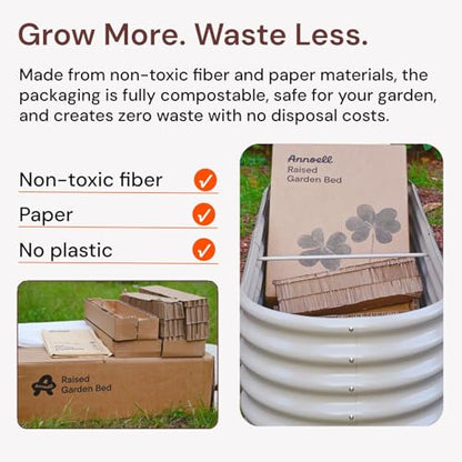 6x2x1.5 ft Galvanized Raised Garden Bed, 18" Tall Metal Planter Box - color: Beige, size: 6x2x1.5ft
