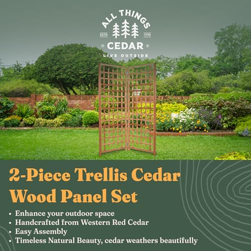 All Things Cedar 2-Piece Trellis Panel Set, 66 x 84 Inch - size: 2- Panel Set