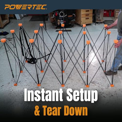 POWERTEC Arachni-Flex Portable Workbench 2x8ft Collapsible Workstand - Heavy Duty Folding Work Table Base, 2500 lbs Capacity 36 Inch Work Height, No Assembly Mobile Work Station w/Carry Strap (71928) - style: 2x8ft Base