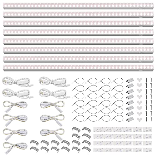 Barrina T5 Grow Lights, Full Spectrum, 4ft 160W (8 x 20W), 8 Packs - color: Pinkish White, size: 4ft-white Cover
