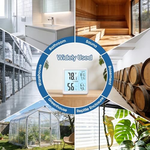 DOQAUS Digital Hygrometer Indoor Thermometer Humidity Meter with Backlight
