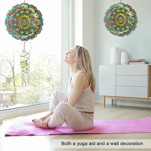 Metal Wind Spinner, Lucky Star Mandala Wind Spinners - color: Mandala Lucky Star