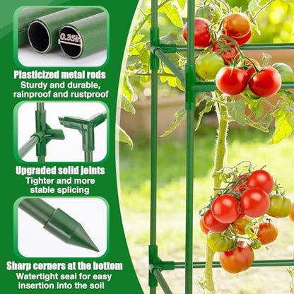 PAMASE 45x14.5x14.5in Square Tomato Cage for Garden, 4 Pack - style: 4 Pack