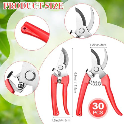 Chumia 30 Pack Garden Shears Flower Clippers for Plant Cutting, Orange - color: Orange