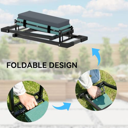 Outsunny Garden Kneeler and Seat 330lbs Heavy Duty Foldable Garden Stool