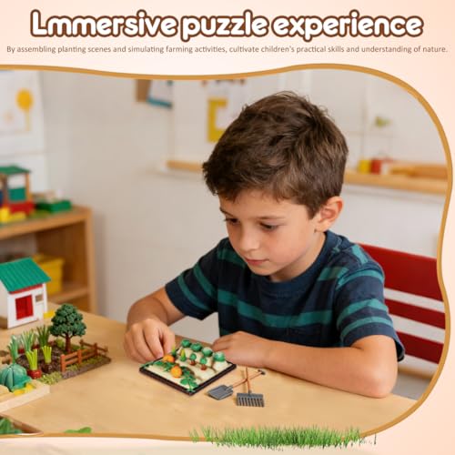 Sewroro Mini Landscape Vegetable Field Model Mini Farm Tool Model Set Dollhouse Accessories for Diorama Vegetable Garden Miniature Farm Tool Set Home Decor Scene Layout