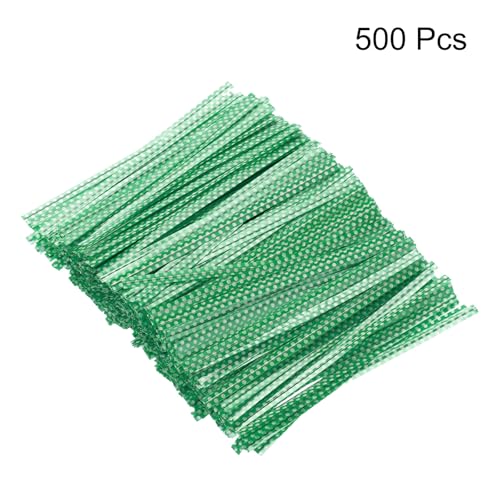 HARFINGTON 500pcs Bag Twist Ties 4" Reusable Plastic Twist Ties Wire Cable Ties for Party Bread Candy Cake, Green - color: Green