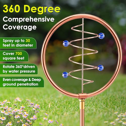 34" Ornamental Sprinkler, 360° Rotating, Wave Circle - style: Wave Circle