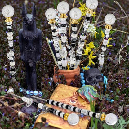 Tigeen 236 Pcs Garden Stake DIY Fairy Wand Plant Stake, Dark Witchy - style: Dark Witchy