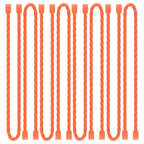 8Pcs 12-inch Silicone Cable Ties Reusable Steel-Core Silicone Twist Cable Tie Straps for Bundling and Organizing Colorful Bendable Holder Strap for Indoor and Out All Purpose, Orange - color: Orange, size: 12 Inch