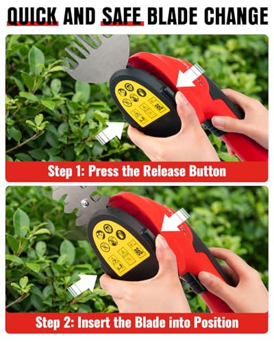 2 in 1 8V Hedge Trimmer Cordless, Red - color: Red and Black