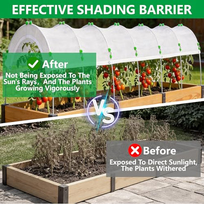 120'' x 39'' White Garden Shading Kit, 60% Sunblock Plant Shade Cloth - color: 120 x 39.4 Inch