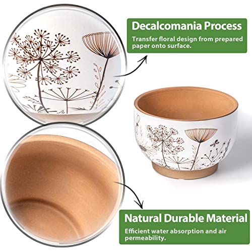Terracotta Pots, 8+6 Inch Plant Pots, 2 Pcs with Drainage Holes - color: Gadern, size: 8+6 Inch