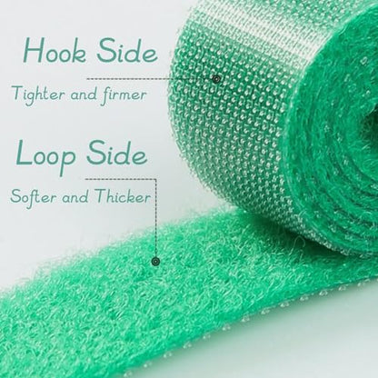 16.4 Feet Green Garden Tape Plant Ties 1/2'' Wide Garden Ties Plant Tape for Climbing Plants Reusable Gardening Plant Tape Support Strap for Flowers, Vines, Tomatoes Support Tape(16.4ft) - size: 16.4ft