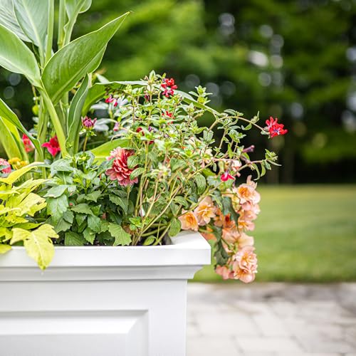 Mayne Nantucket 20in Self-Watering Square Planter, White - color: White